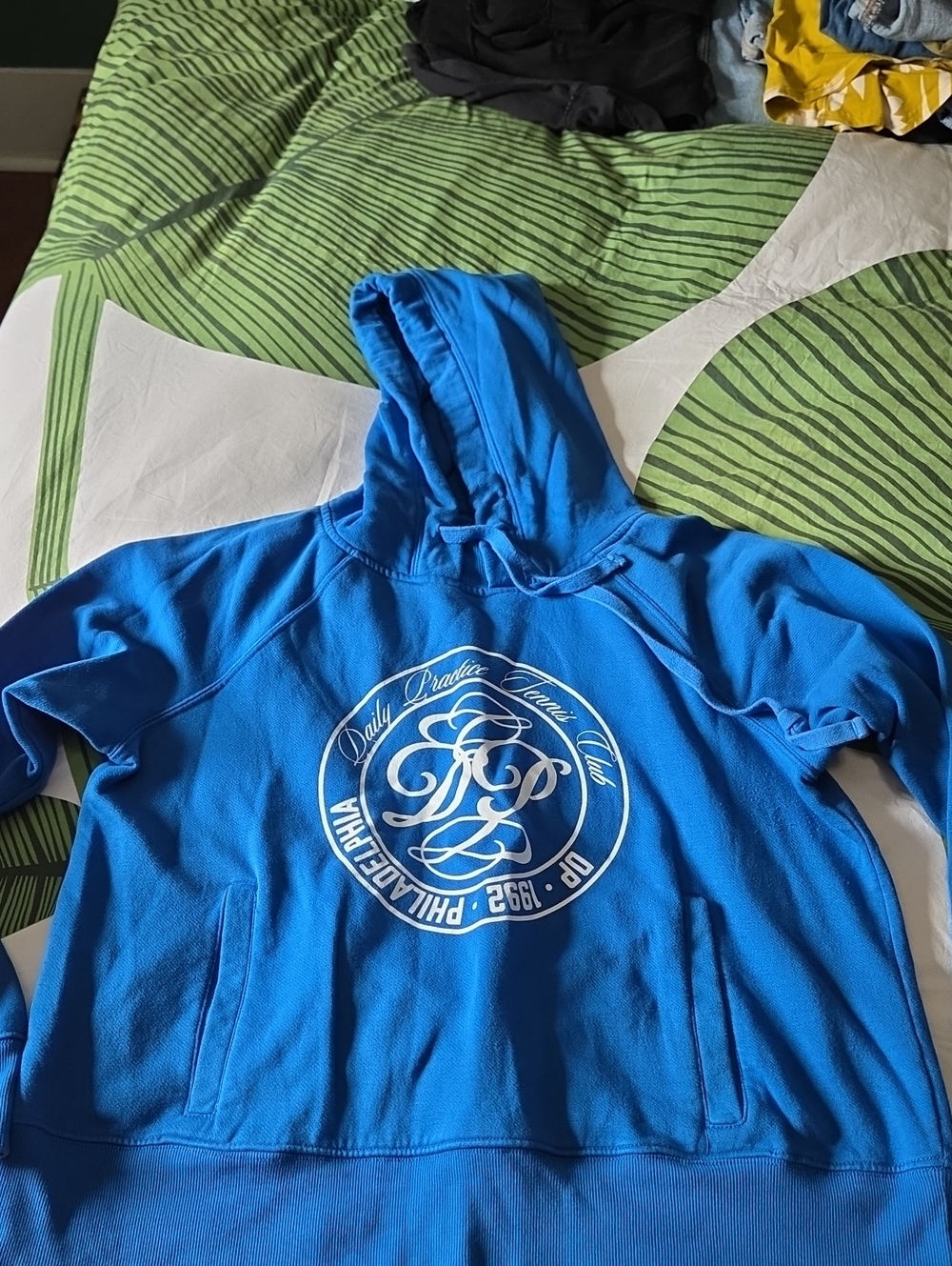 Anthropologie Bright Blue Logo Hoodie